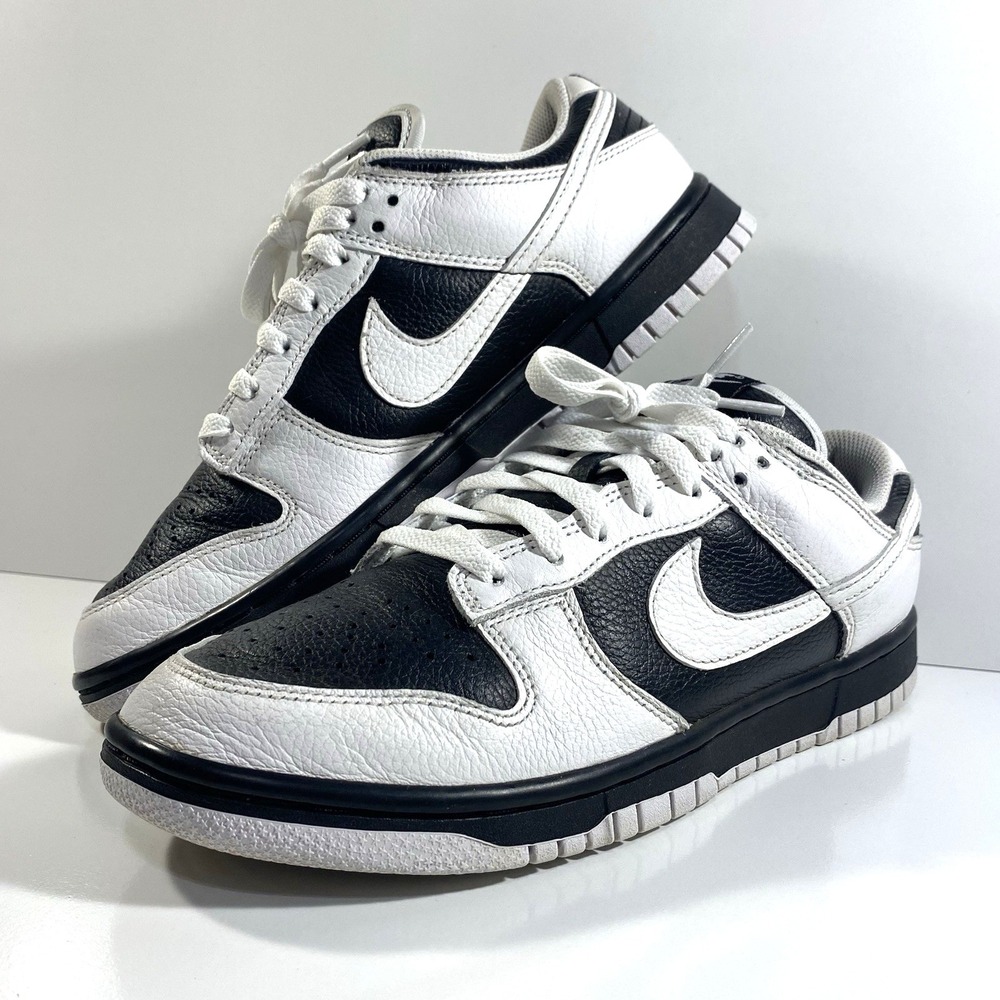 Nike Mens Size 8.5 iD By You Dunk Low White Black Colorblock Sneakers FN0569-900